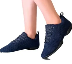 Dame Dansebutikken Salsasko Damer|Swingsko Damer-Mørkeblå sneaker åndbar strik til damer - Suny