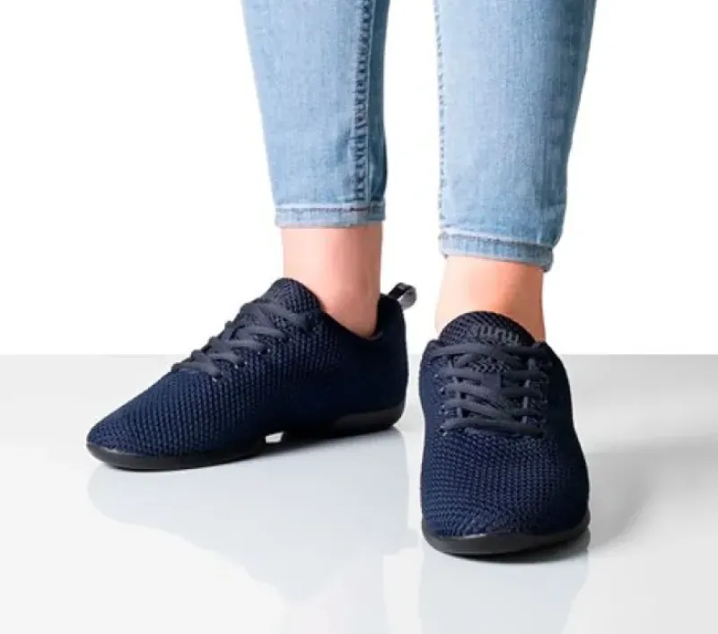 Dame Dansebutikken Salsasko Damer|Swingsko Damer-Mørkeblå sneaker åndbar strik til damer - Suny