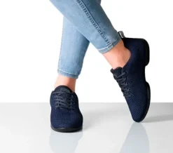 Dame Dansebutikken Salsasko Damer|Swingsko Damer-Mørkeblå sneaker åndbar strik til damer - Suny