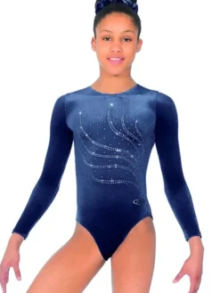 Dansebutikken Dragter Piger-Navy velour gymnastikdragt piger The zone