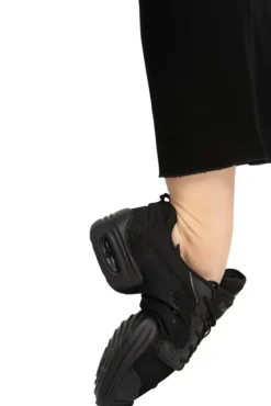 Dame Dansebutikken Salsasko Damer|Swingsko Damer-PEBBLE Rumpf dansesneaker sort mesh