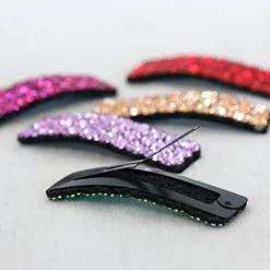Dansebutikken Gymnastik Hårtilbehør|Hår Accessories-Pink clic-clac hårspænde med rhinsten