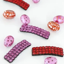 Dansebutikken Gymnastik Hårtilbehør|Hår Accessories-Pink clic-clac hårspænde med rhinsten