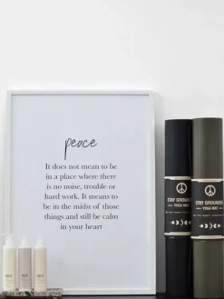 Dansebutikken Andet Til Yoga-Plakat med citat - Peace
