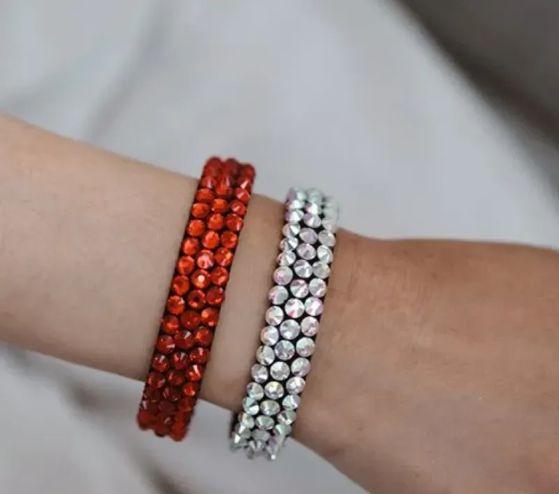 Dansebutikken Smykker Til Dans-Røde rhinsten armbånd