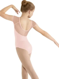 Børn Dansebutikken Balletdragter Børn-Rosa dragt til piger m.lille chiffon ærme Bloch