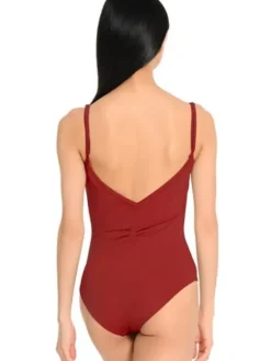 Dame Dansebutikken Dragter Damer|Balletdragter Damer-Seré bordeaux dragt m. rynkedetaljer og tynde stropper