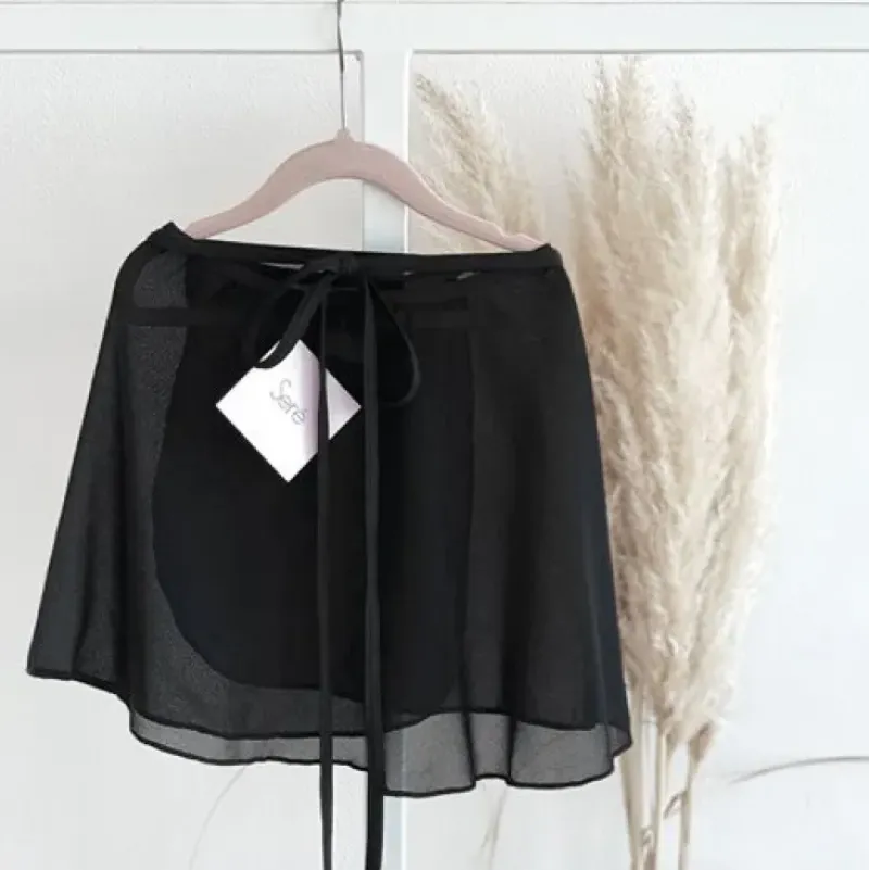 Børn Dansebutikken Underdele Piger|Gymnastikkjole Piger-Seré sort chiffon slå om skirt piger