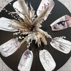 Dansebutikken Andet Til Ballet|Balletsko Tilbehør-Sko pose til balletsko med print og rosa net