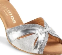 Dame Dansebutikken Brudesko|Salsasko Damer-Sølv dansesko 5 cm hæl Rummos