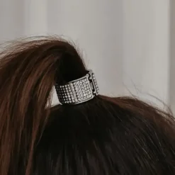 Dansebutikken Rhinsten/smykker|Hår Accessories-Sølv rhinsten hårtårn med elastik
