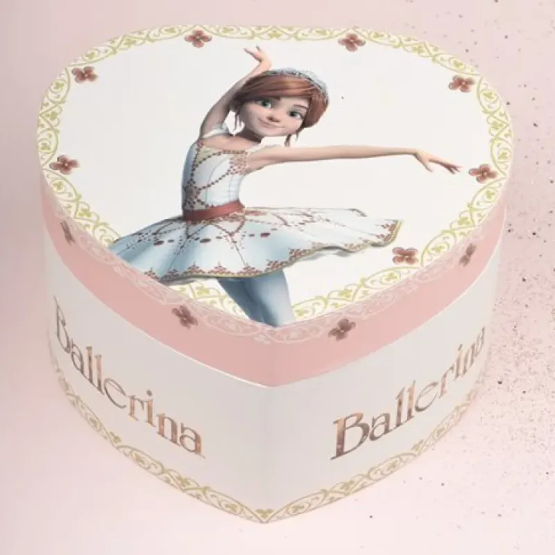 Børn Dansebutikken Balletting Børn-Smykkeskrin i hjerteform med Ballerina og musik