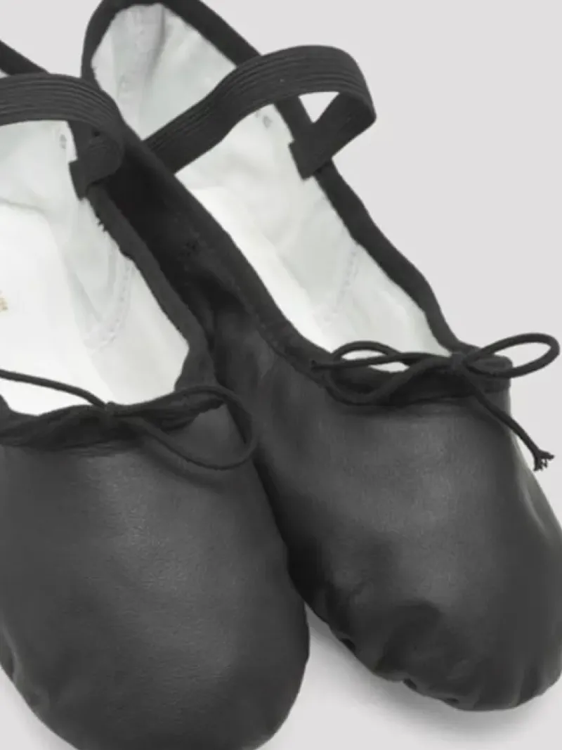 Dansebutikken Balletsko Bløde-Sort balletsko/springsko skind m. fuldsål Bloch