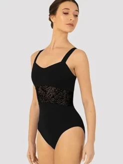Dame Dansebutikken Dragter Damer|Balletdragter Damer-Sort dragt med smuk mesh detalje Bloch