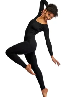 Dame Dansebutikken Pilates Heldragter|Heldragter Til Yoga-Sort heldragt med lange ærmer Tempsdanse