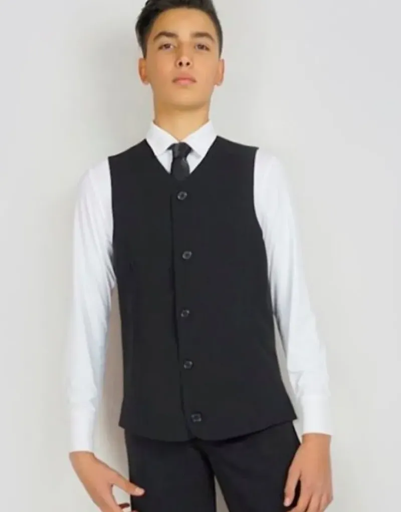 Dansebutikken Dansetøj Herrer-Sort lang vest til herrer - Ready4dance
