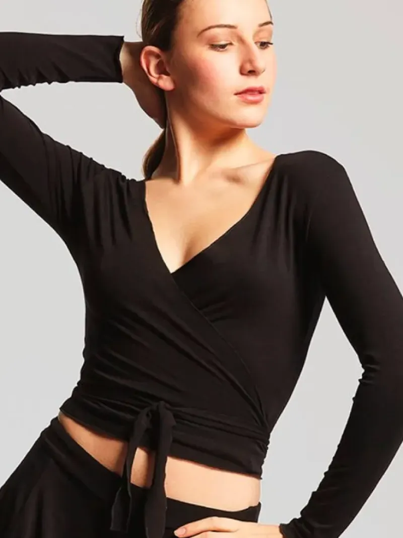 Dansebutikken Yogabluser-Sort Tempsdanse Crossover top