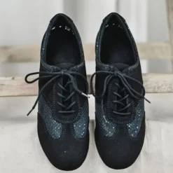 Dame Dansebutikken Salsasko Damer|Tangosko Damer-Sort trænings dansesko vario pro glitter