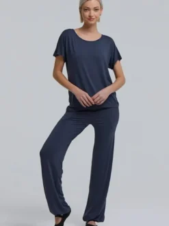 Dansebutikken Pilates Overdele|Yogabluser-Temps danse navy bambus yogabluse