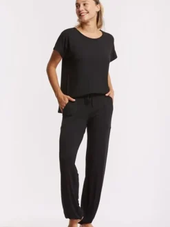 Dansebutikken Pilates Overdele|Yogabluser-Temps danse sort bambus yogabluse