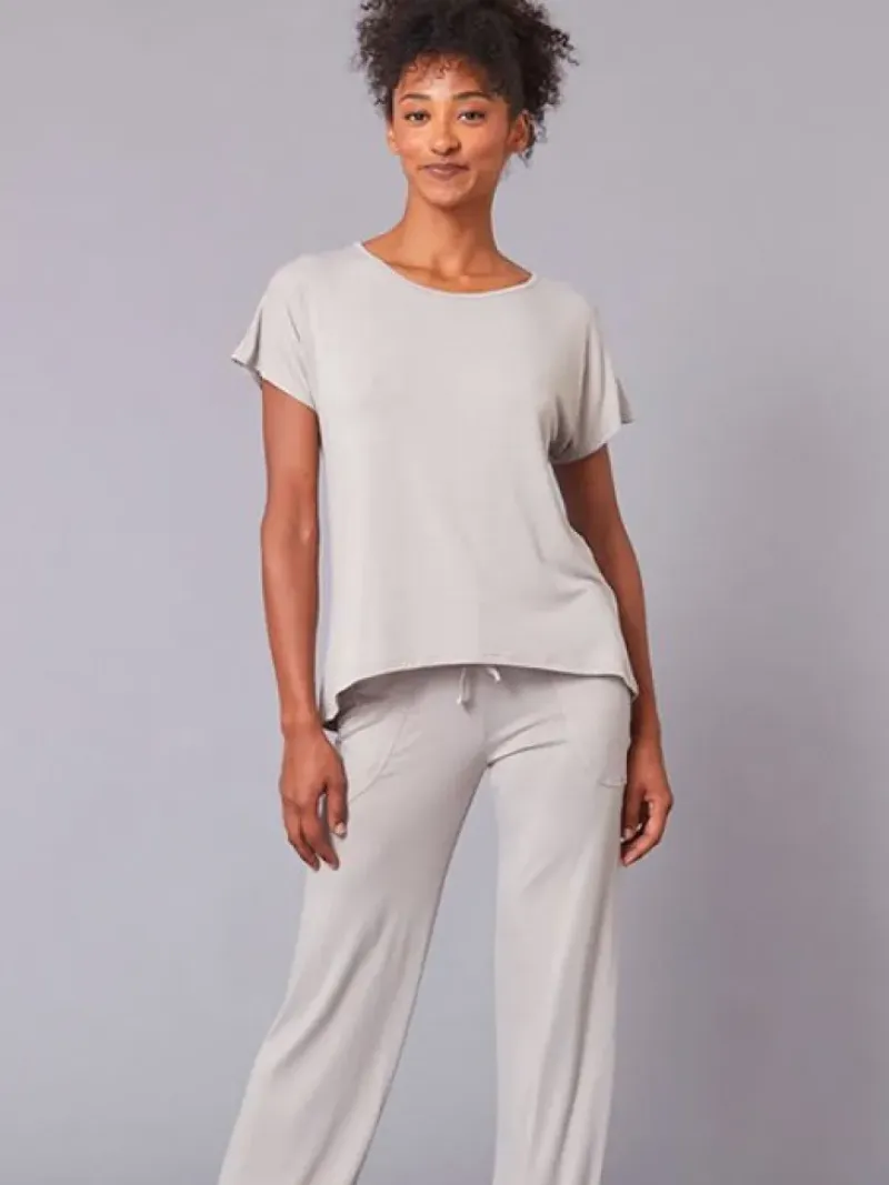 Dansebutikken Pilates Overdele|Yogabluser-Tempsdanse latte farvet blød bambus t-shirt