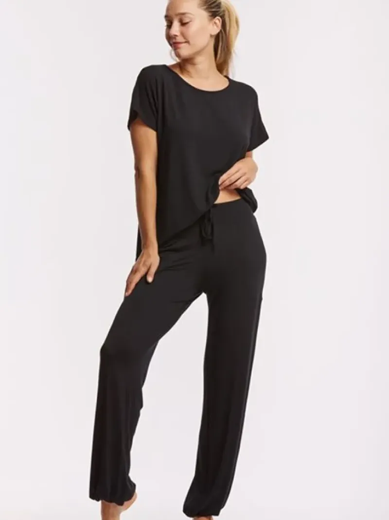 Dansebutikken Pilates Bukser/leggings|Yogabukser-Tempsdanse sort behagelig viskose buks