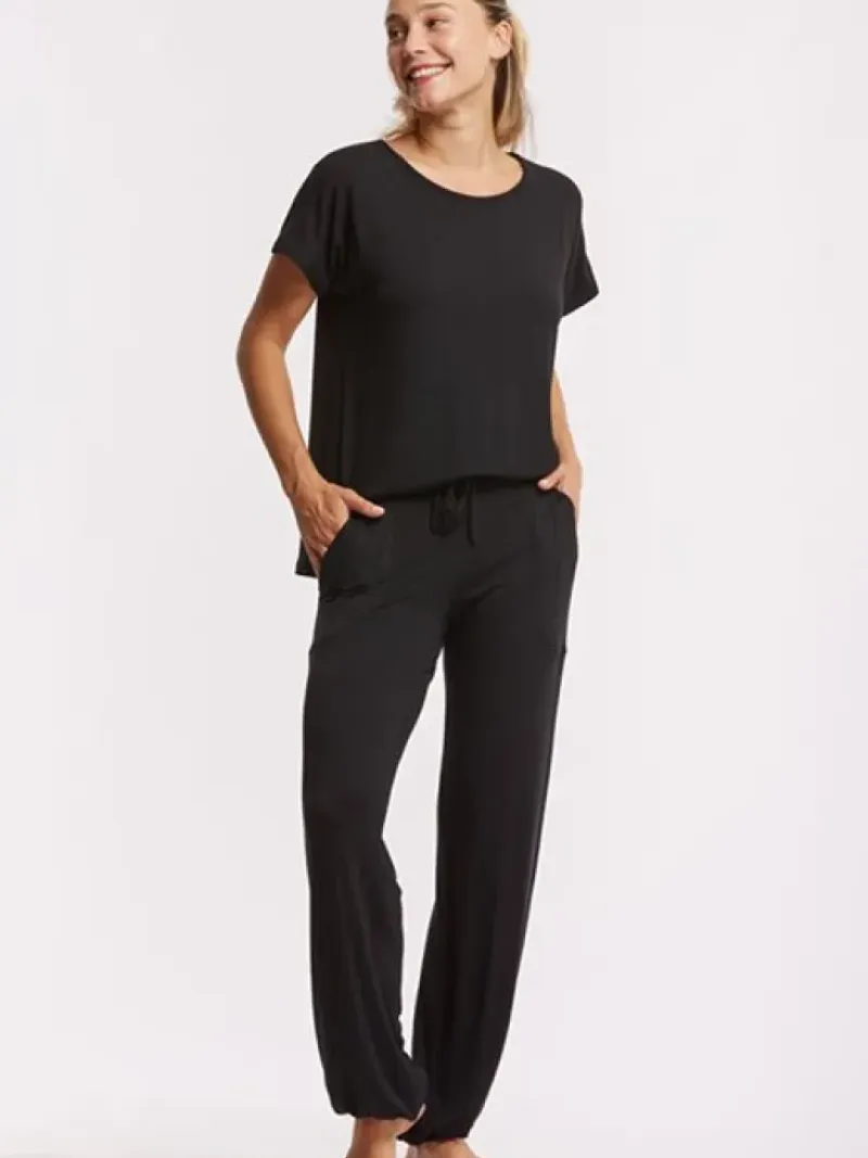 Dansebutikken Pilates Bukser/leggings|Yogabukser-Tempsdanse sort behagelig viskose buks