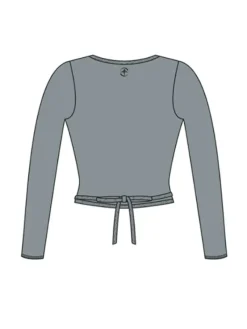 Dame Dansebutikken Overdele Damer|Ballet Strik Damer-Wearmoi grå slå om overdel ballet og gymnastik