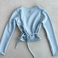 Børn Dansebutikken Overdele Piger|Ballet Toppe Børn-Wearmoi lyseblå slå om overdel børn ballet/gymnastik