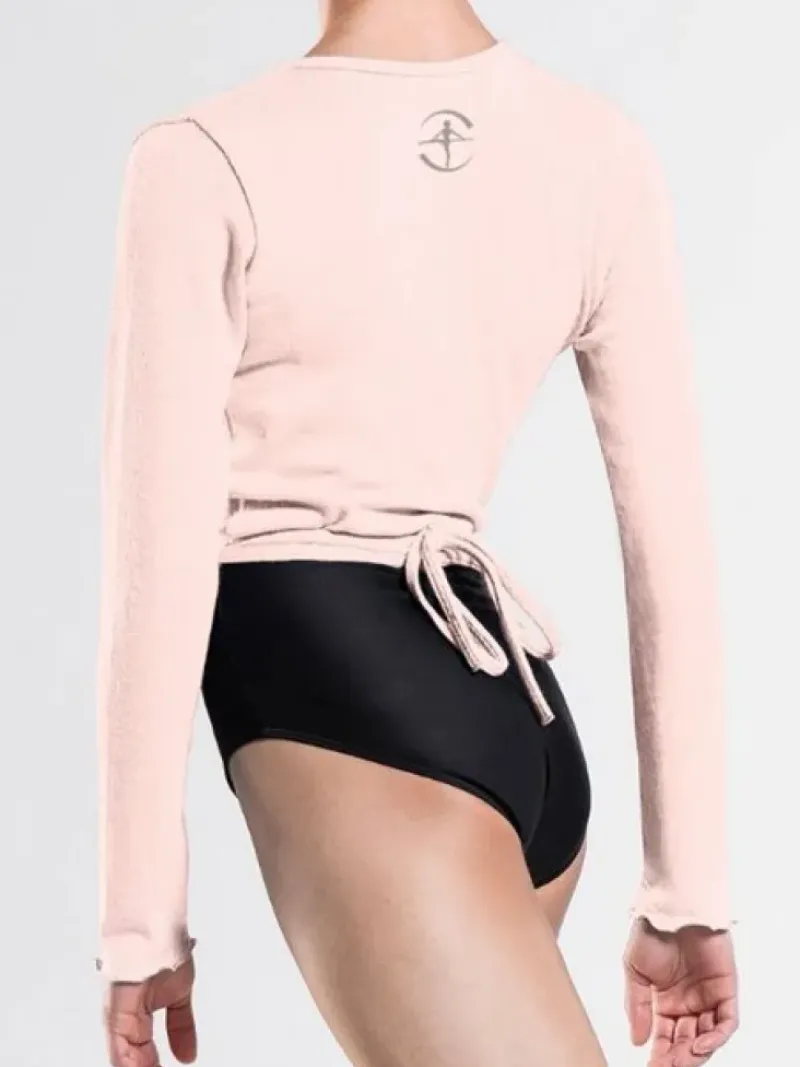 Dame Dansebutikken Overdele Damer|Ballet Strik Damer-Wearmoi rosa slå om overdel ballet og gymnastik