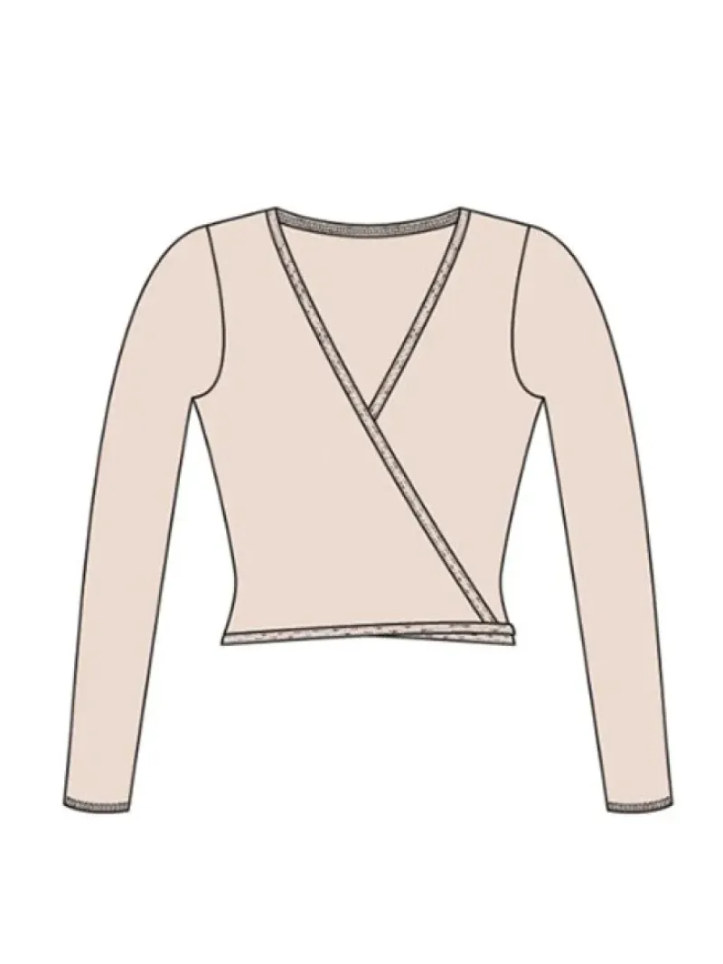 Dame Dansebutikken Overdele Damer|Ballet Strik Damer-Wearmoi rosa slå om overdel ballet og gymnastik