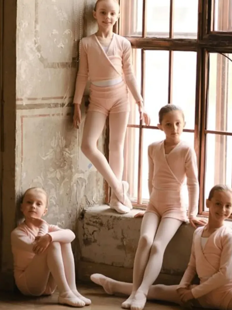 Børn Dansebutikken Underdele Piger|Ballet Underdele Børn-Wearmoi rosa strikshorts børn ballet/gymnastik